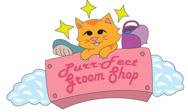 Purr-Fect Groom Shop Logo