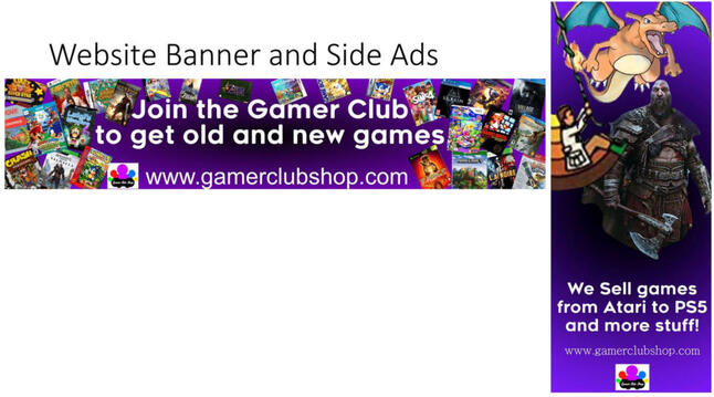Gamer Club Shop Ads