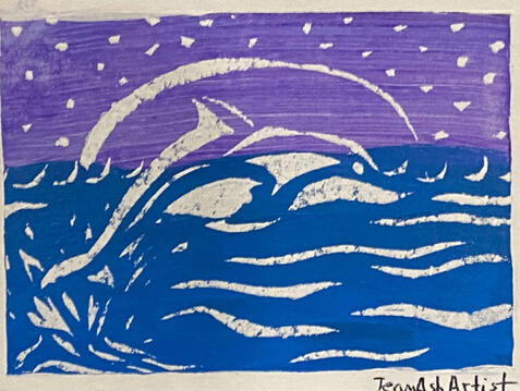 Dolphin in the Night Sea